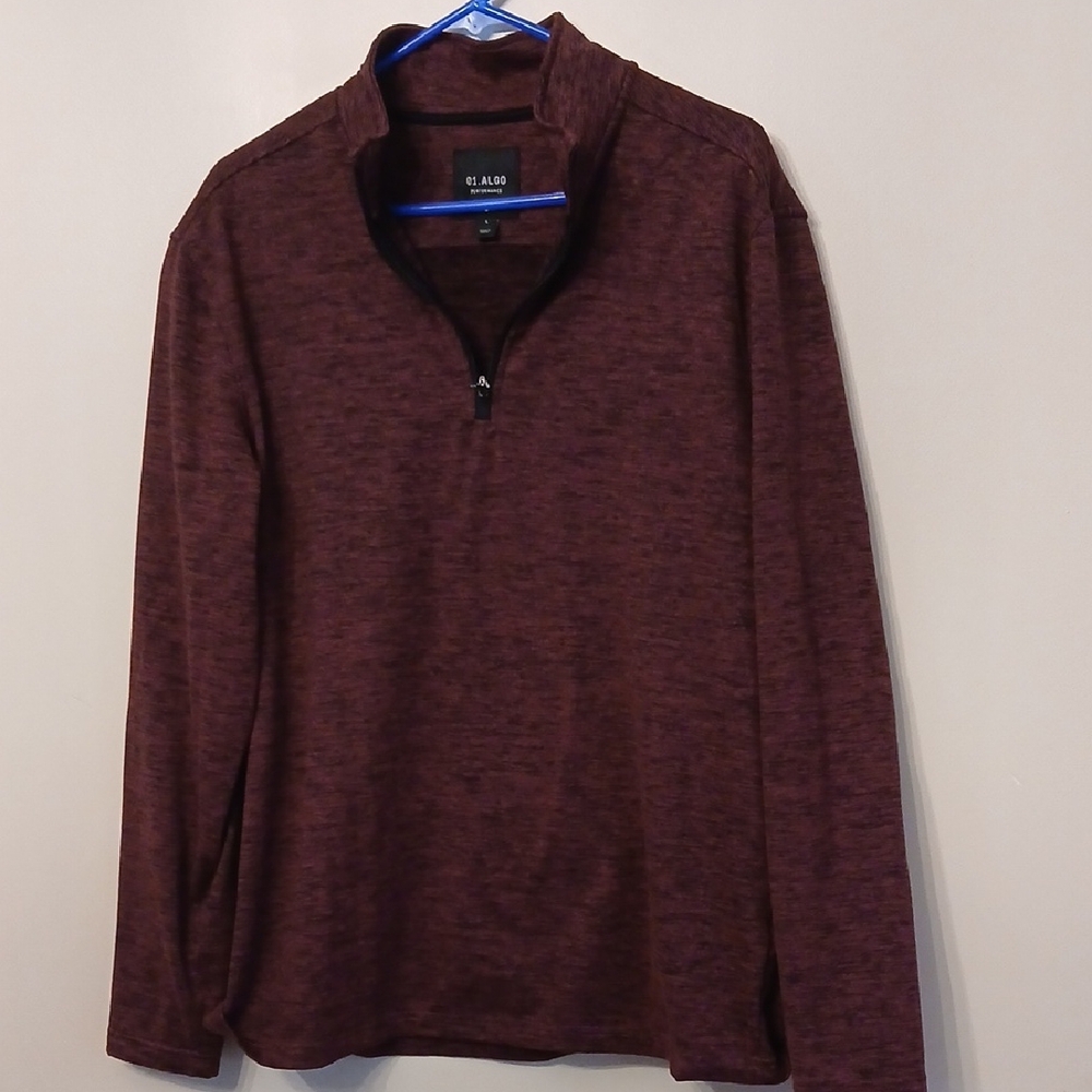 EL ALDO Men's Burgundy Zip-Up Sweater